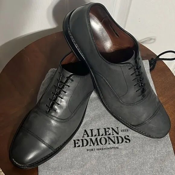 🔥🔥 ALLEN EDMONDS Park Avenue Oxford Derby Handcrafted Leather Shoes 10.5A -EUC