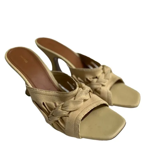 ✨ Neous Braided Cream Braided Open Toe Mules Heels