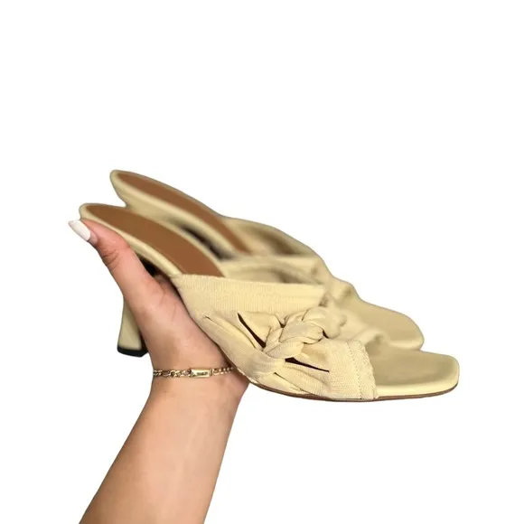 ✨ Neous Braided Cream Braided Open Toe Mules Heels