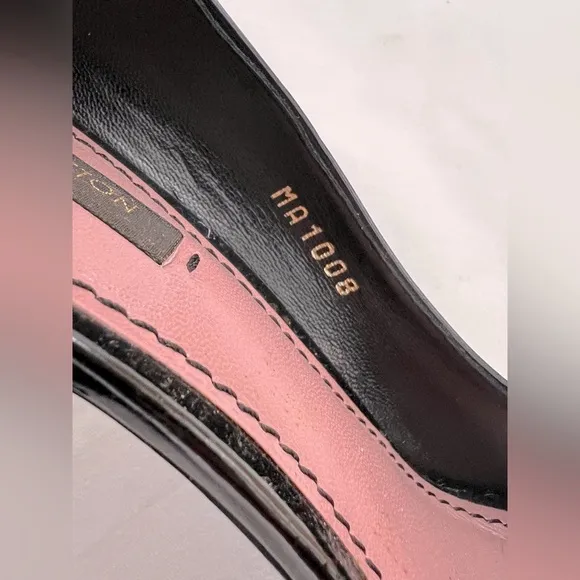 100% Authentic Louis Vuitton High Heel Pattern Leather Shoes Stiletto 38.5 8.5