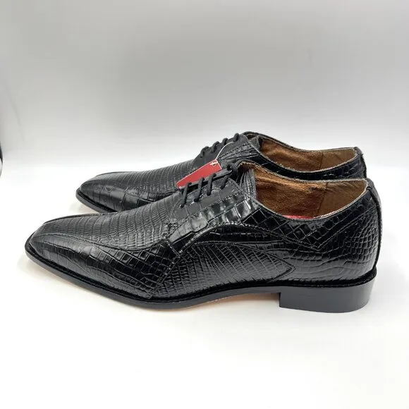 10W 10 WIDE WIDTH Stacy Adams Mens Turano Black Leather Oxfords Dress Shoes