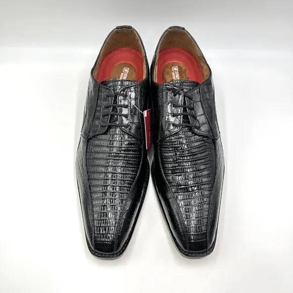 10W 10 WIDE WIDTH Stacy Adams Mens Turano Black Leather Oxfords Dress Shoes