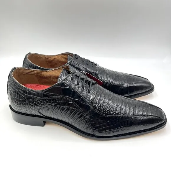 10W 10 WIDE WIDTH Stacy Adams Mens Turano Black Leather Oxfords Dress Shoes