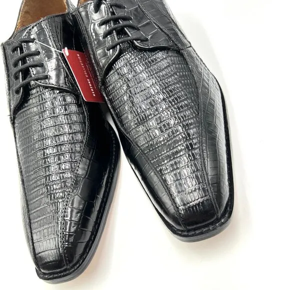 10W 10 WIDE WIDTH Stacy Adams Mens Turano Black Leather Oxfords Dress Shoes
