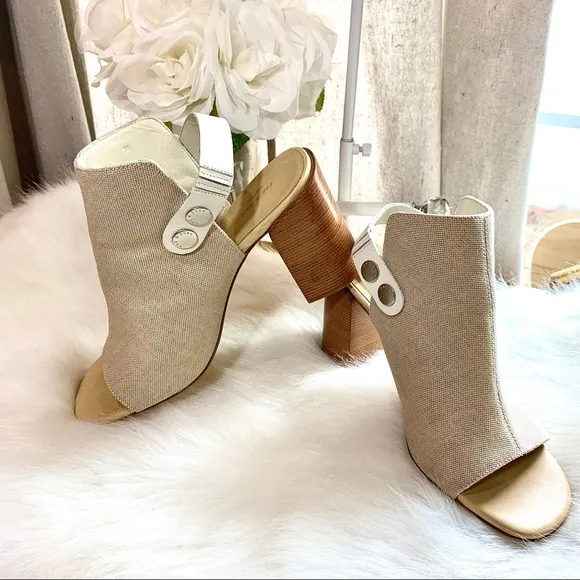 15) RAG &amp; BONE LEIGH NATURAL OPEN TOE SANDALS SIZE 9