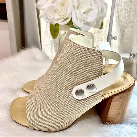 15) RAG &amp; BONE LEIGH NATURAL OPEN TOE SANDALS SIZE 9