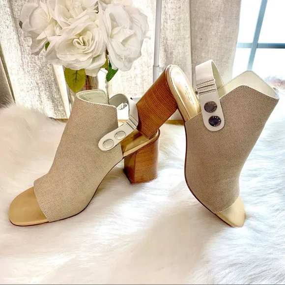 15) RAG &amp; BONE LEIGH NATURAL OPEN TOE SANDALS SIZE 9
