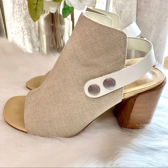 15) RAG &amp; BONE LEIGH NATURAL OPEN TOE SANDALS SIZE 9