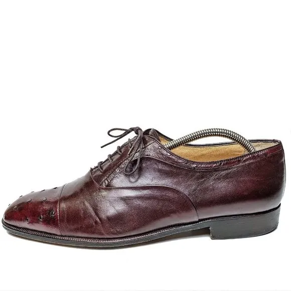 $1700 Moreschi Luxury Genuine Ostrich Skin  Oxfords Sz 11.5