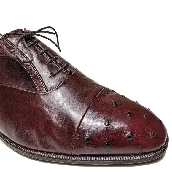 $1700 Moreschi Luxury Genuine Ostrich Skin  Oxfords Sz 11.5