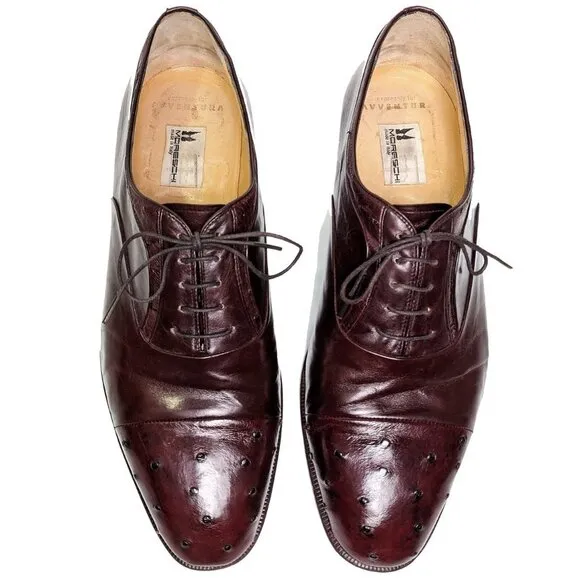 $1700 Moreschi Luxury Genuine Ostrich Skin  Oxfords Sz 11.5