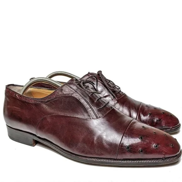 $1700 Moreschi Luxury Genuine Ostrich Skin  Oxfords Sz 11.5