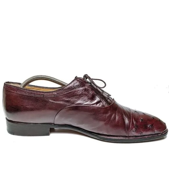 $1700 Moreschi Luxury Genuine Ostrich Skin  Oxfords Sz 11.5