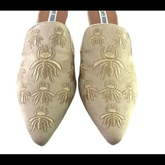 #173 CAPE ROBIN suede bee mules