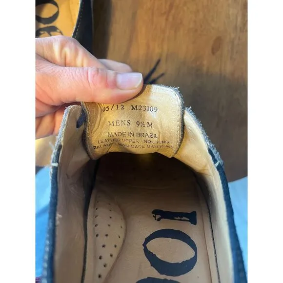 1901 Two-Tone Suede Oxford Dress Shoes Blue Gray‎ Contrast Laces Casual Size 9.5