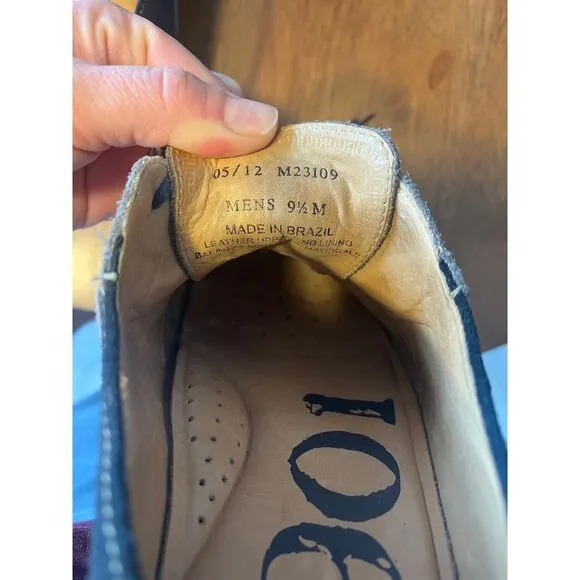 1901 Two-Tone Suede Oxford Dress Shoes Blue Gray‎ Contrast Laces Casual Size 9.5