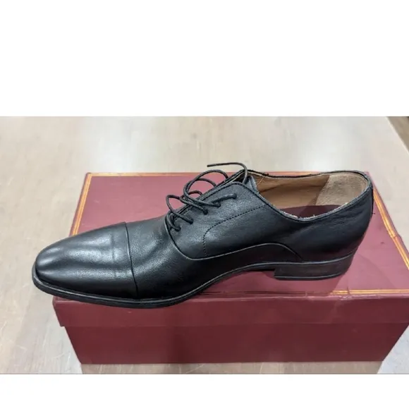 $298 Mens Bruno Magli &quot;Locascio&quot; Leather Cap Toe Oxfords Dark Brown 9.5