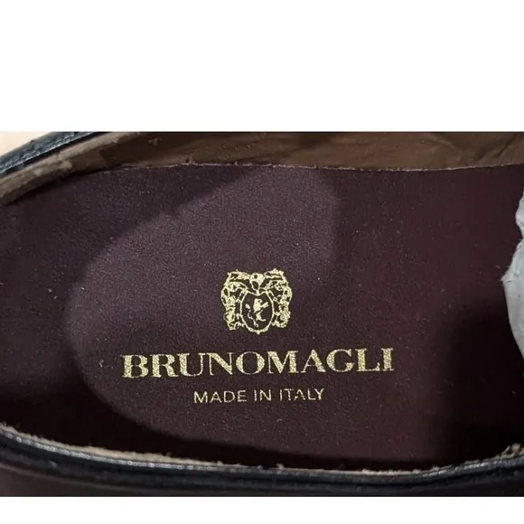 $298 Mens Bruno Magli &quot;Locascio&quot; Leather Cap Toe Oxfords Dark Brown 9.5
