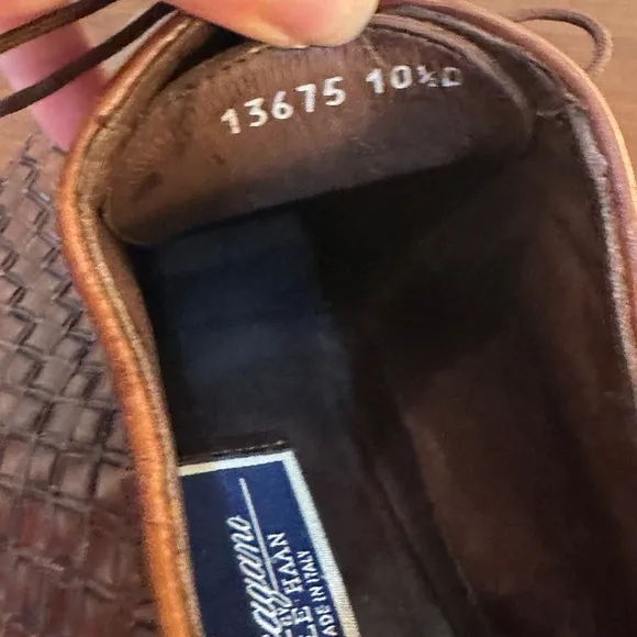 🌟2xHP🌟VTG1980s Cole Haan Bragano Brown Leather Woven Oxfords Vibram Soles Italy