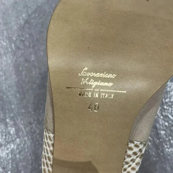 [40/US9]Lavorazione artigiana Pointed Toe Western Slip On Mules-Made in Italy