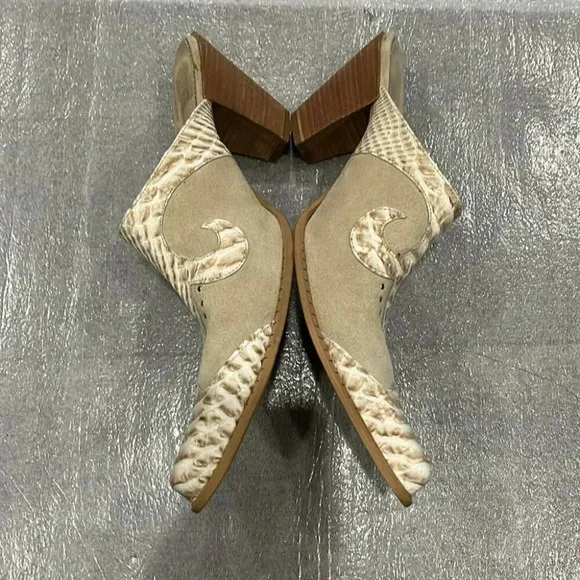 [40/US9]Lavorazione artigiana Pointed Toe Western Slip On Mules-Made in Italy