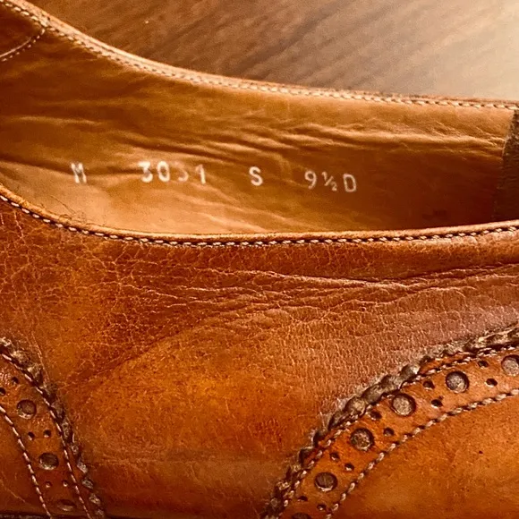 🌟4xHP🌟Polo Ralph Lauren Cognac Leather Tie Shoe Made in Italy 9.5