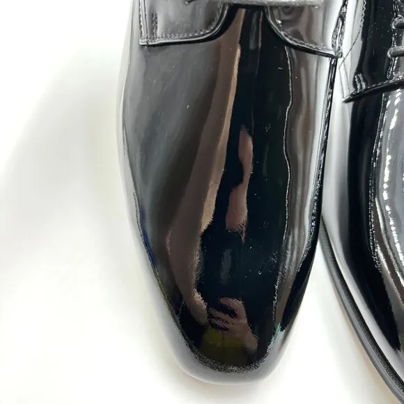 9 3E WIDE WIDTH Florsheim Mens Tuxedo Black Plain Toe Oxfords Dress Shoes
