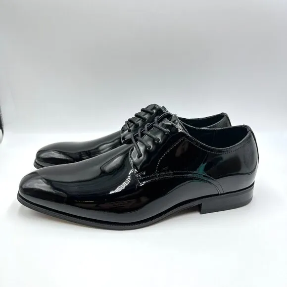 9 3E WIDE WIDTH Florsheim Mens Tuxedo Black Plain Toe Oxfords Dress Shoes