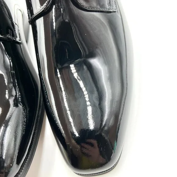 9 3E WIDE WIDTH Florsheim Mens Tuxedo Black Plain Toe Oxfords Dress Shoes