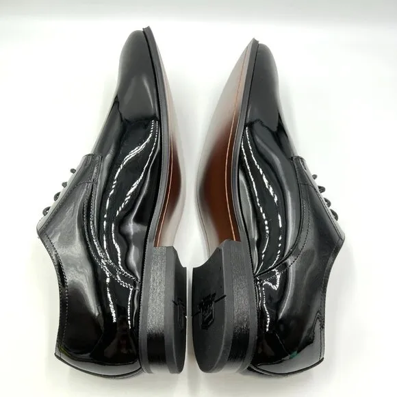 9 3E WIDE WIDTH Florsheim Mens Tuxedo Black Plain Toe Oxfords Dress Shoes