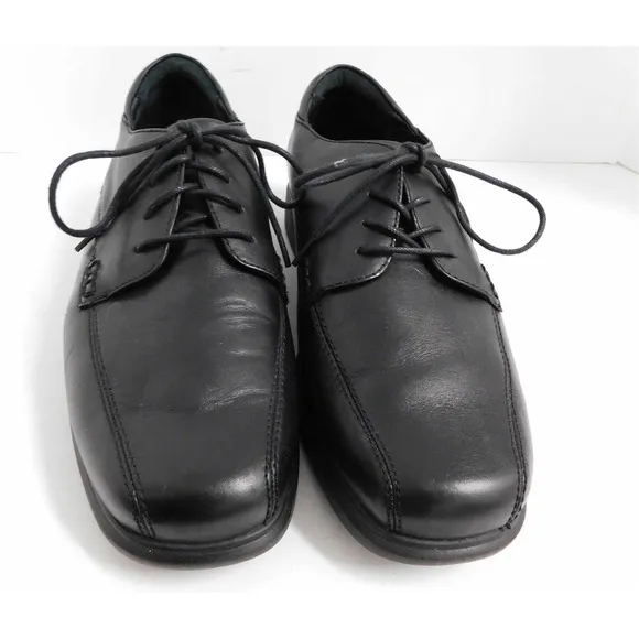 abeo Dawson Black Leather Tie Oxford Comfort Dress Shoes 9.5 M