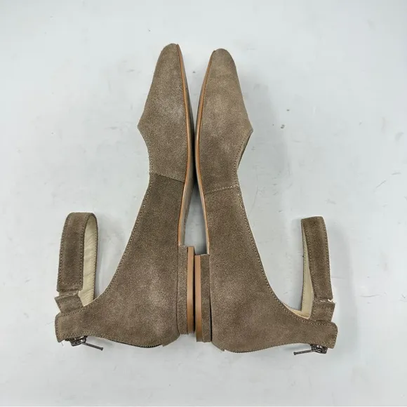 ABLE Ashleigh Mary Jane Suede Flats Size 8 Taupe Classic Minimalist Neutral