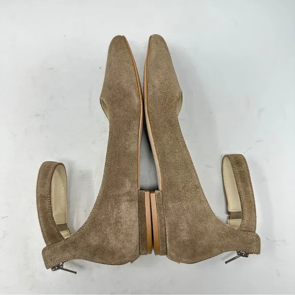 ABLE Ashleigh Mary Jane Suede Flats Size 8 Taupe Classic Minimalist Neutral
