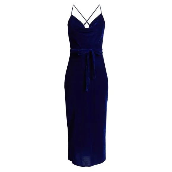 Adelyn Rae Zana Velvet Cowl Neck Slip Dress Size M