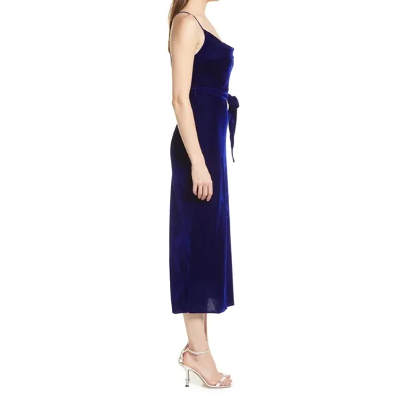 Adelyn Rae Zana Velvet Cowl Neck Slip Dress Size M