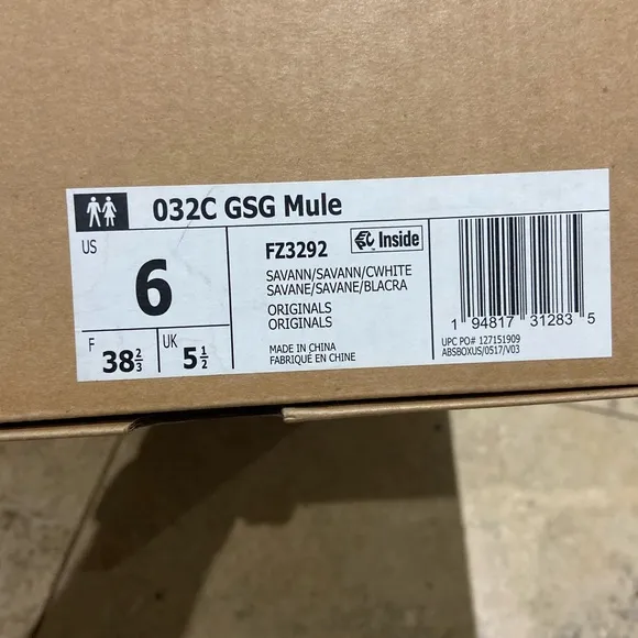 Adidas 032C GSG savannah mules nwt unisex!