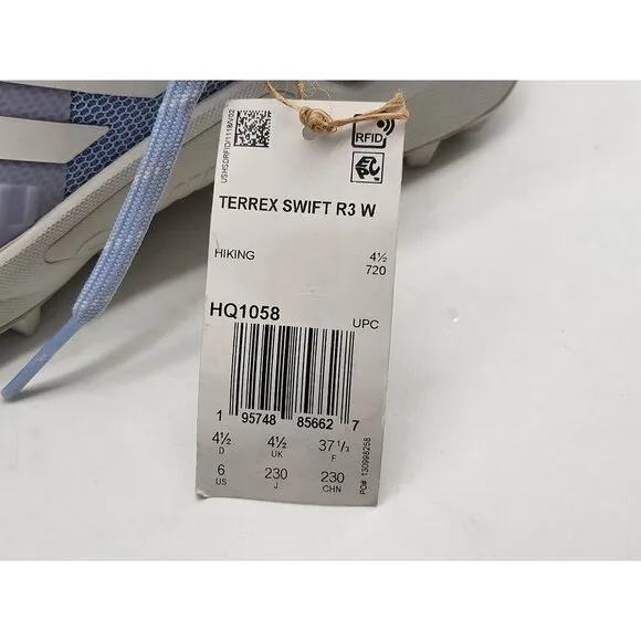 Adidas Terrex Swift R3 Hiking Trail Running Womens Size 6 Lavender Blue Dawn HQ1