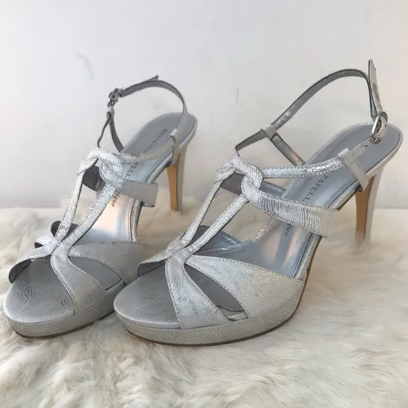 Adrianna Papell Strappy Sandal Heels Silver 7.5