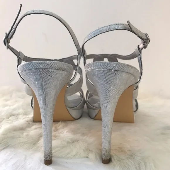 Adrianna Papell Strappy Sandal Heels Silver 7.5