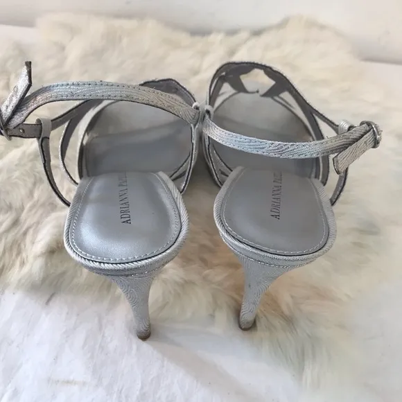 Adrianna Papell Strappy Sandal Heels Silver 7.5