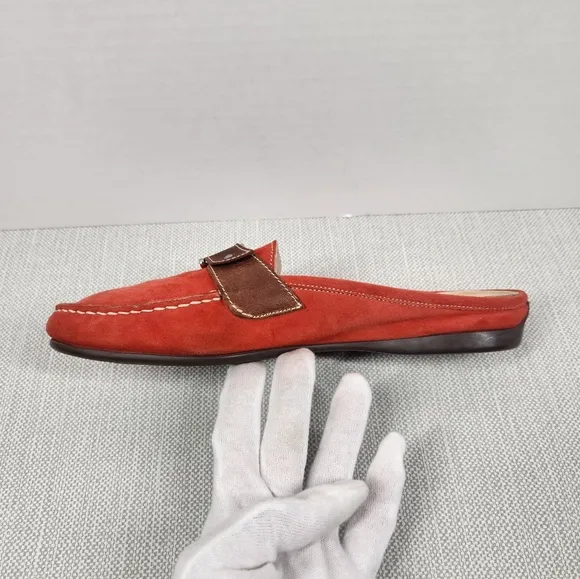 AGL Attilio Giusti Leombruni Size 40.5 Red Mules Suede