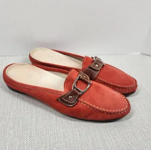 AGL Attilio Giusti Leombruni Size 40.5 Red Mules Suede