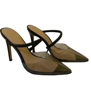 ALDO Chantell Black Womens Strappy Translucent Stiletto Heels SIze 7.5 NWOT