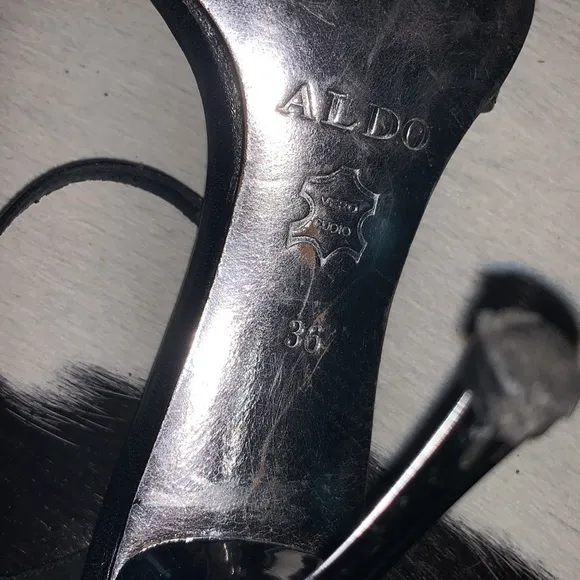 Aldo Sexy Chain Detail Chrome Stiletto Heels