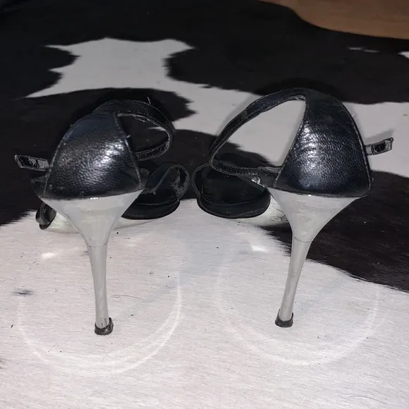 Aldo Sexy Chain Detail Chrome Stiletto Heels