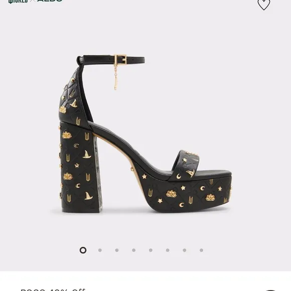 Aldo Wicked platforms Black with Gold charms