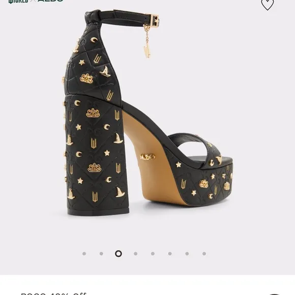 Aldo Wicked platforms Black with Gold charms