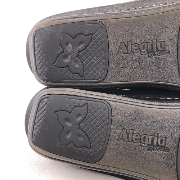 Alegria Classic Black Emboss Rose Clog Slides EUR 38