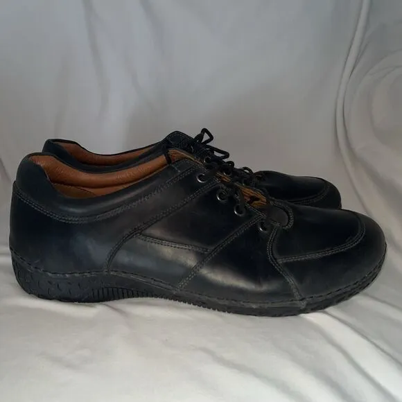 Alegria PG Lite Mens Shoes AM-BAR-100 Smooth Black Leather Lace Up Oxfords EU 46