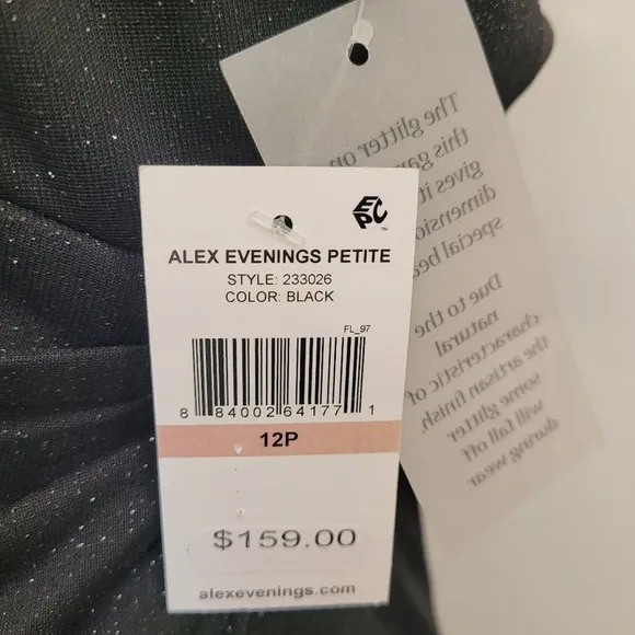 ALEX EVENINGS Cold-Shoulder Draped Ruffle Gown